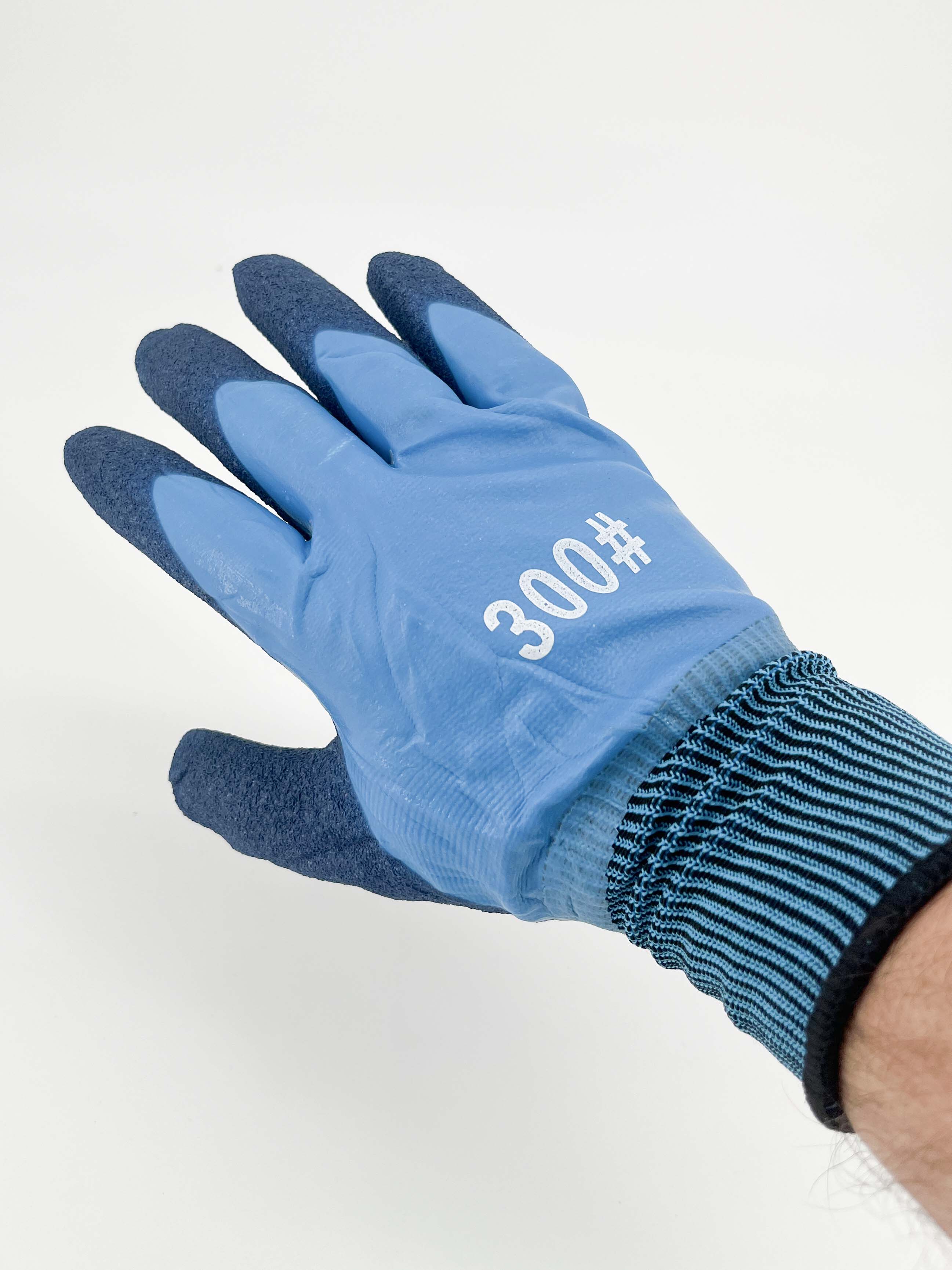 Blue WaterProof Rubber Coated Glove