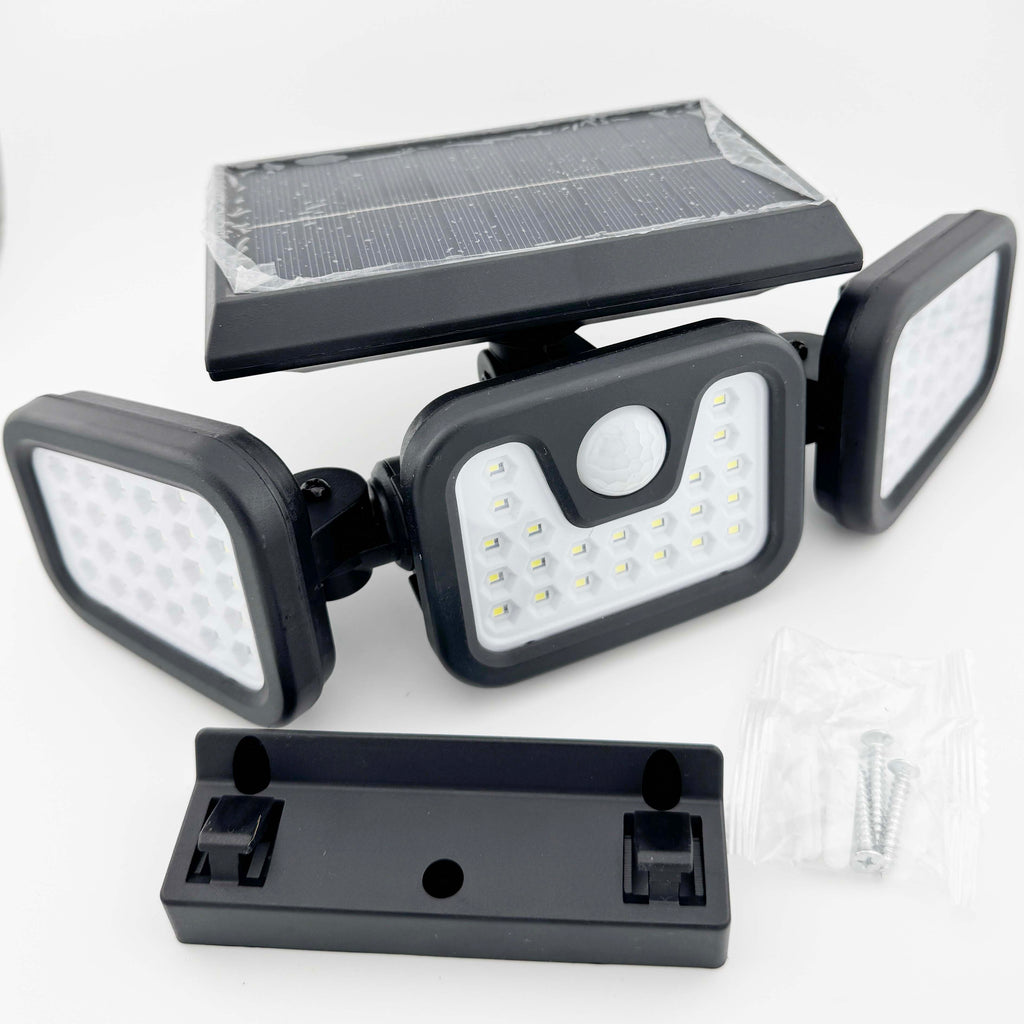 Solar Motion Sensor Clip Ligh Cob (Cool White) Solar Power Motion Security Light 3 Light Panels