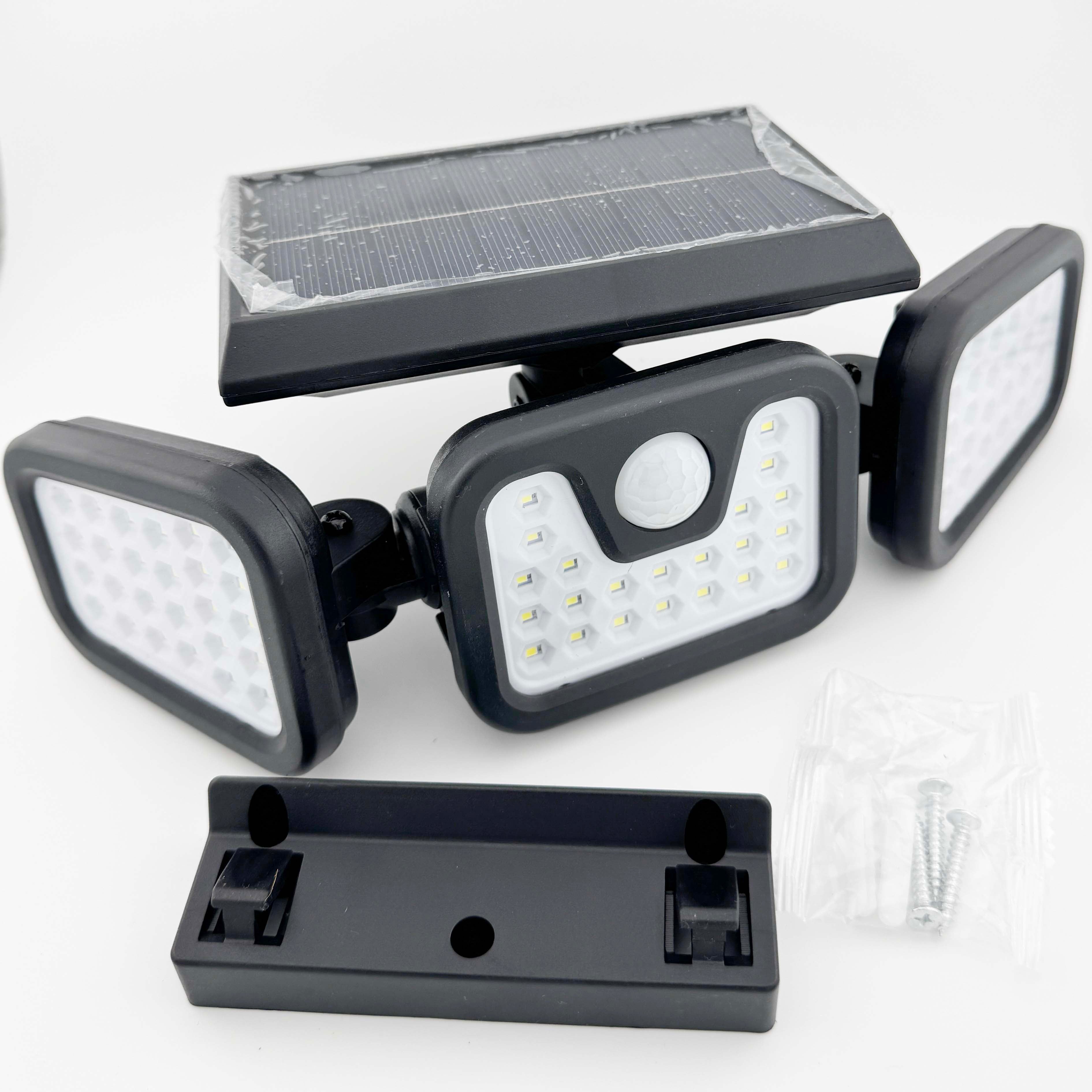 Solar Motion Sensor Clip Ligh Cob (Cool White) Solar Power Motion Security Light 3 Light Panels