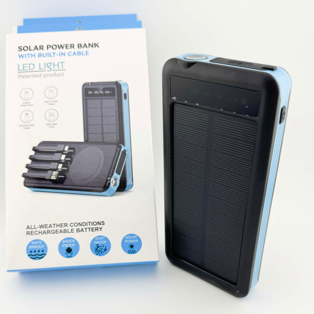 Solar PowerBank Built in Cables