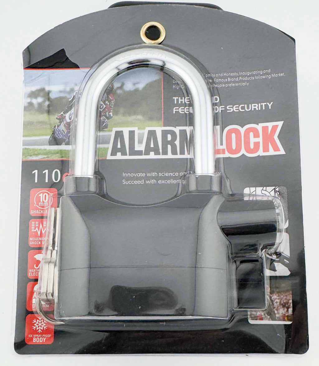 110db Alarm Lock Anti-Theft Padlock for Bicycle Motorcycle Built-in Sensor (Long)