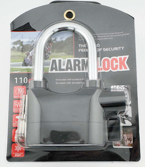 110db Alarm Lock Anti-Theft Padlock for Bicycle Motorcycle Built-in Sensor (Long)