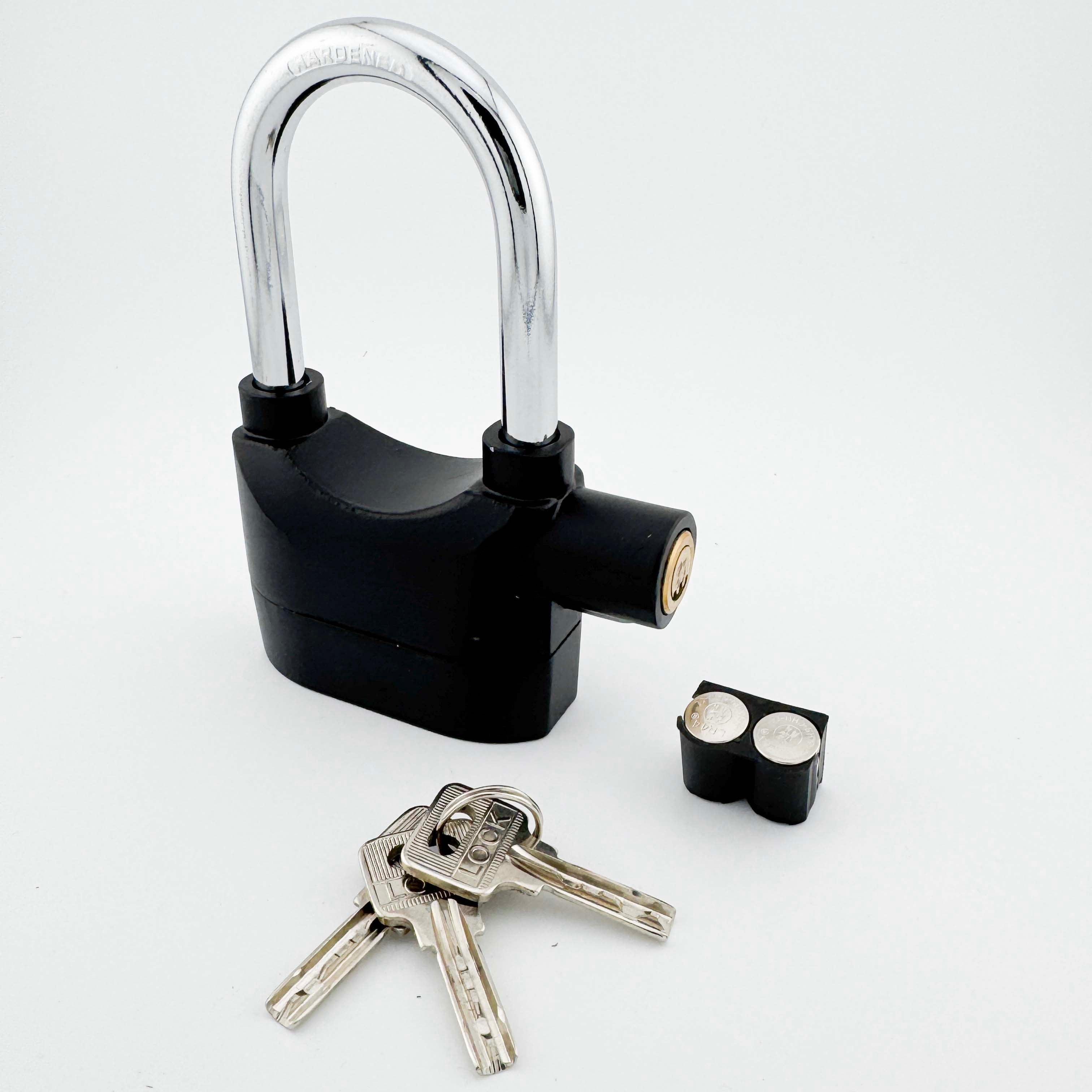 110db Alarm Lock Anti-Theft Padlock for Bicycle Motorcycle Built-in Sensor (Long)