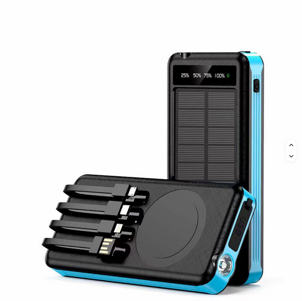 Solar PowerBank Built in Cables