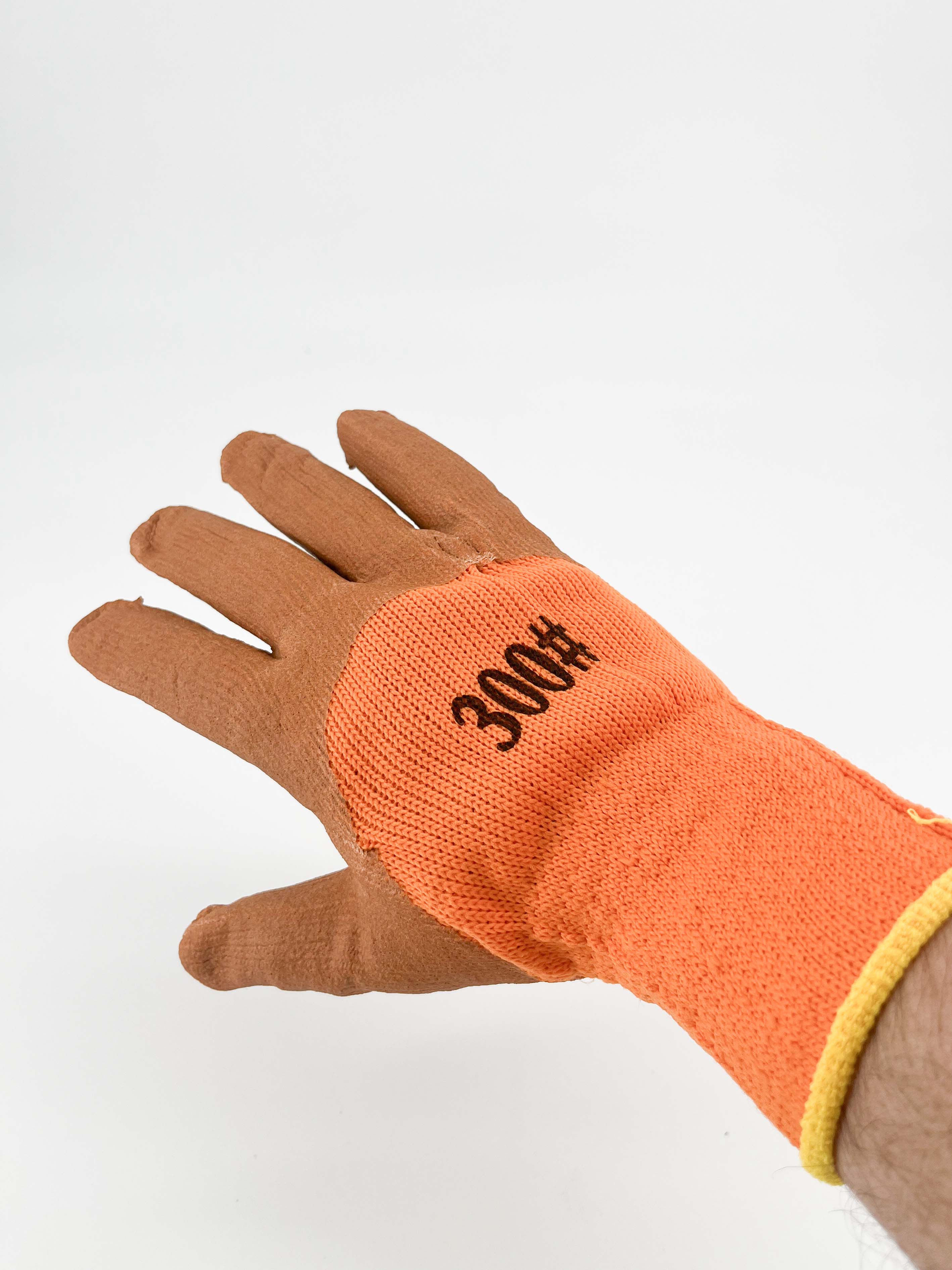 Orange Thick Rubber Coated Glove